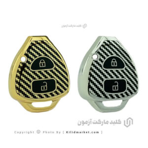 کاور ریموت کربن TPU تویوتا یاریس دو دکمه